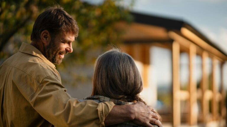 couple looking at their new home